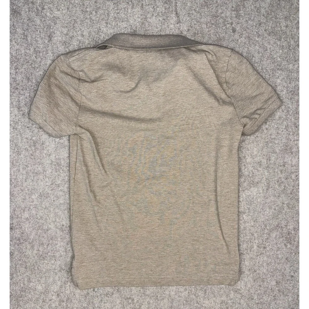 U.S. Polo Assn. Boys S (6-7) Beige/Navy Solid Polo Short Sleeve Logo
